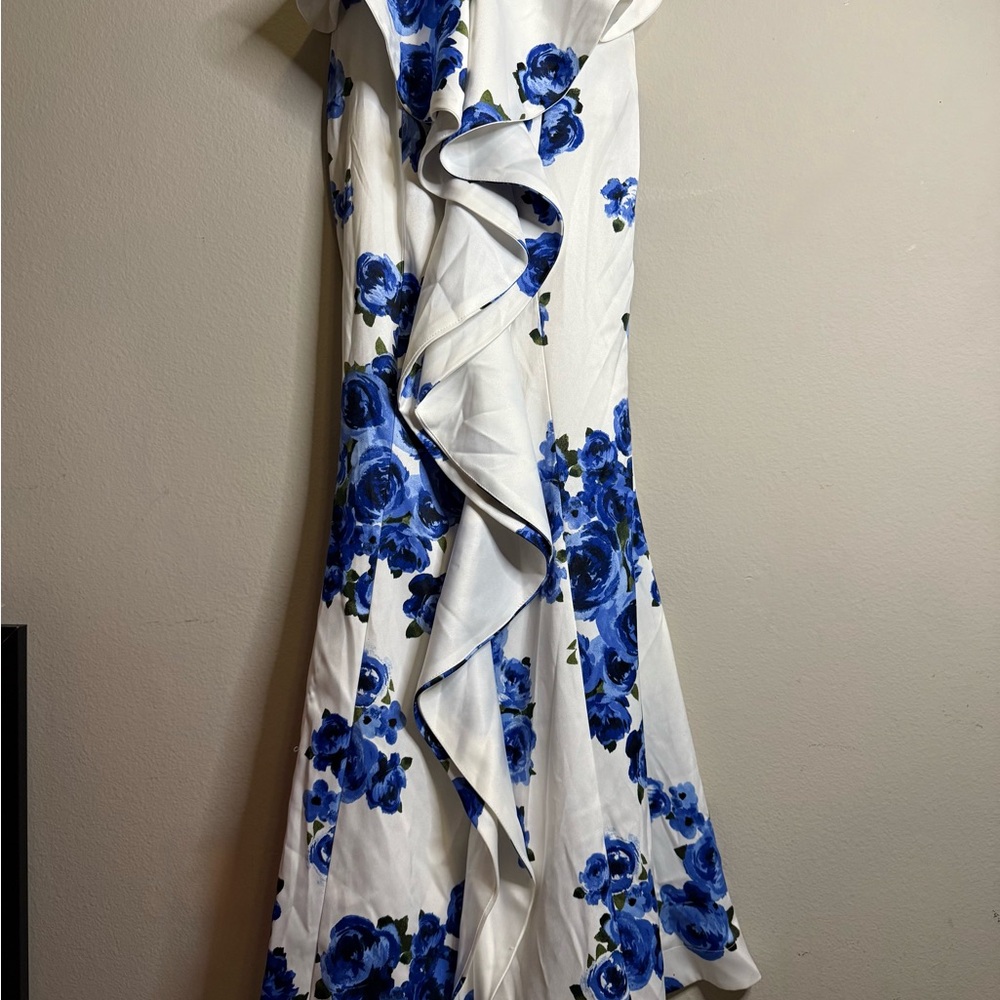 Social Code Floral Prom Skirt Size 5 | Blue White Formal Skirt Only